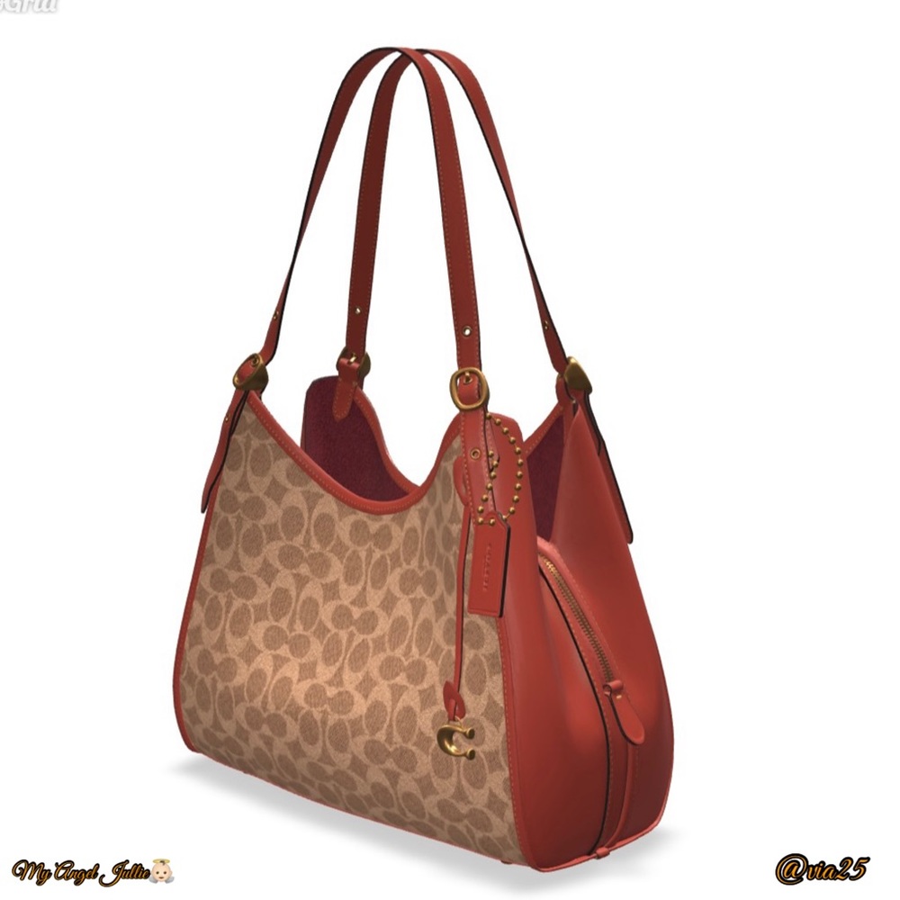 COACH Lori Shoulder Bag In Signature Canvas Color: Tan Rust